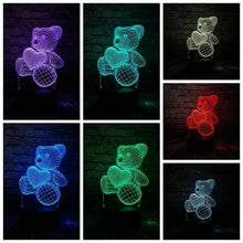 Load image into Gallery viewer, Teddy Bear Love Lamp