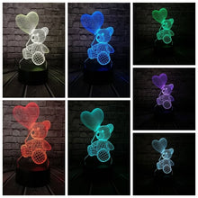 Load image into Gallery viewer, Teddy Bear Love Lamp