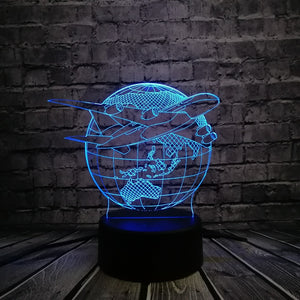 Earth Globe Plane Lamp