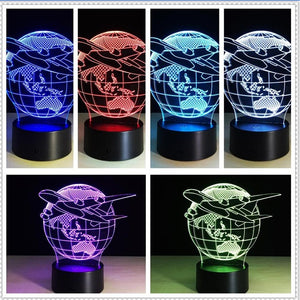 Earth Globe Plane Lamp